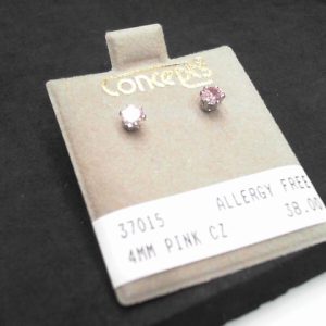 4MM PINK CZALLERGY FREE