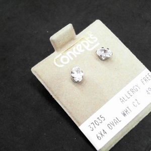 6*4 OVAL WHT CZALLERGY FREE