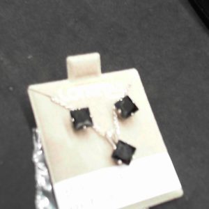 STERLING SILVER6*6 BLACK CZ