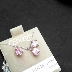 STERLING SILVER6MM PINK CZ
