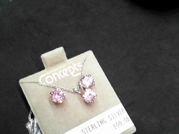 STERLING SILVER6MM PINK CZ
