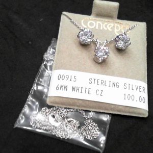 STERLING SILVER6MM WHITE CZ