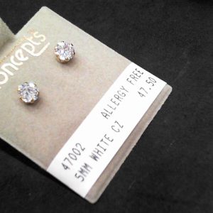 5MM WHITE CZALLERGY FREE