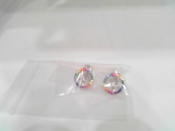 SS RAINBOW CZ TREE OF LIFE EARRINGS