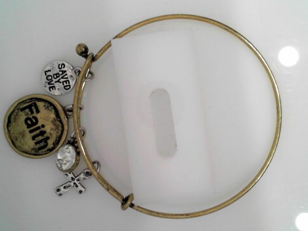 SS YG PLATE FAITH BRACELET