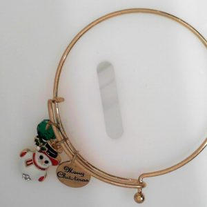 SS YG PLATE SNOWMAN BRACELET