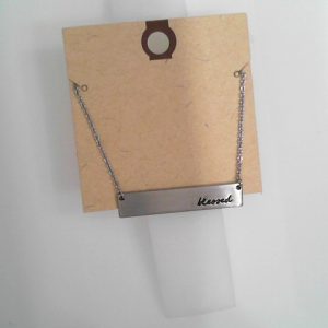 SS PLATE BLESSED BAR NECKLACE