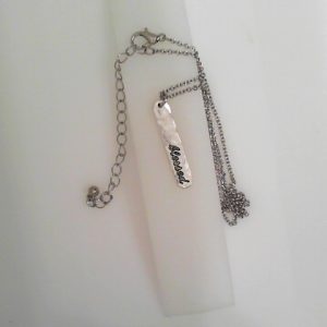 SS PLATE BLESSED VERTICAL NECKLACE