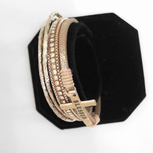 SS YG PLATE BLESSED MAGNETIC BRACELET