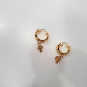Lady's Yellow Small Hoop 22 Karat Gold Earrings
