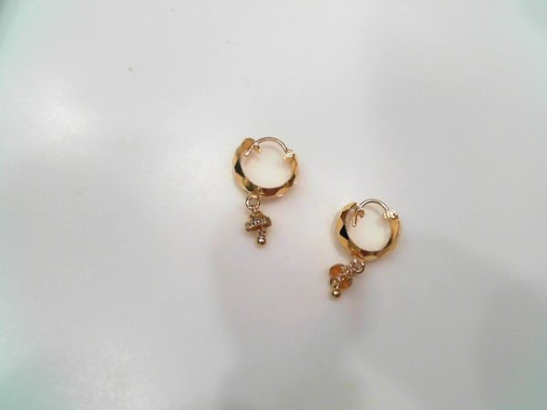 Lady's Yellow Small Hoop 22 Karat Gold Earrings